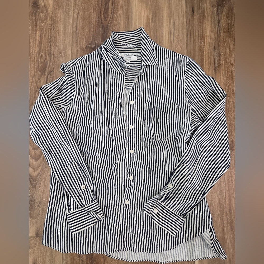 Madewell Striped Shirt in Navy and White
